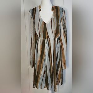 Kardashian Kollection Earthy Toned Long Sleeve Dress